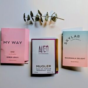 3 Samples - Giorgio Armani My Way, Mugler Alien, Skylar Boardwalk Delight